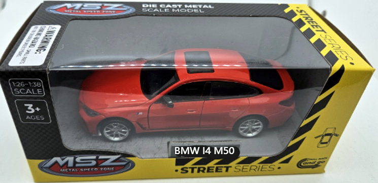 Метален Точен Модел Кола 1:34 Bmw I4 M50 Засилване С Издърпване Назад Отваряеми Врати