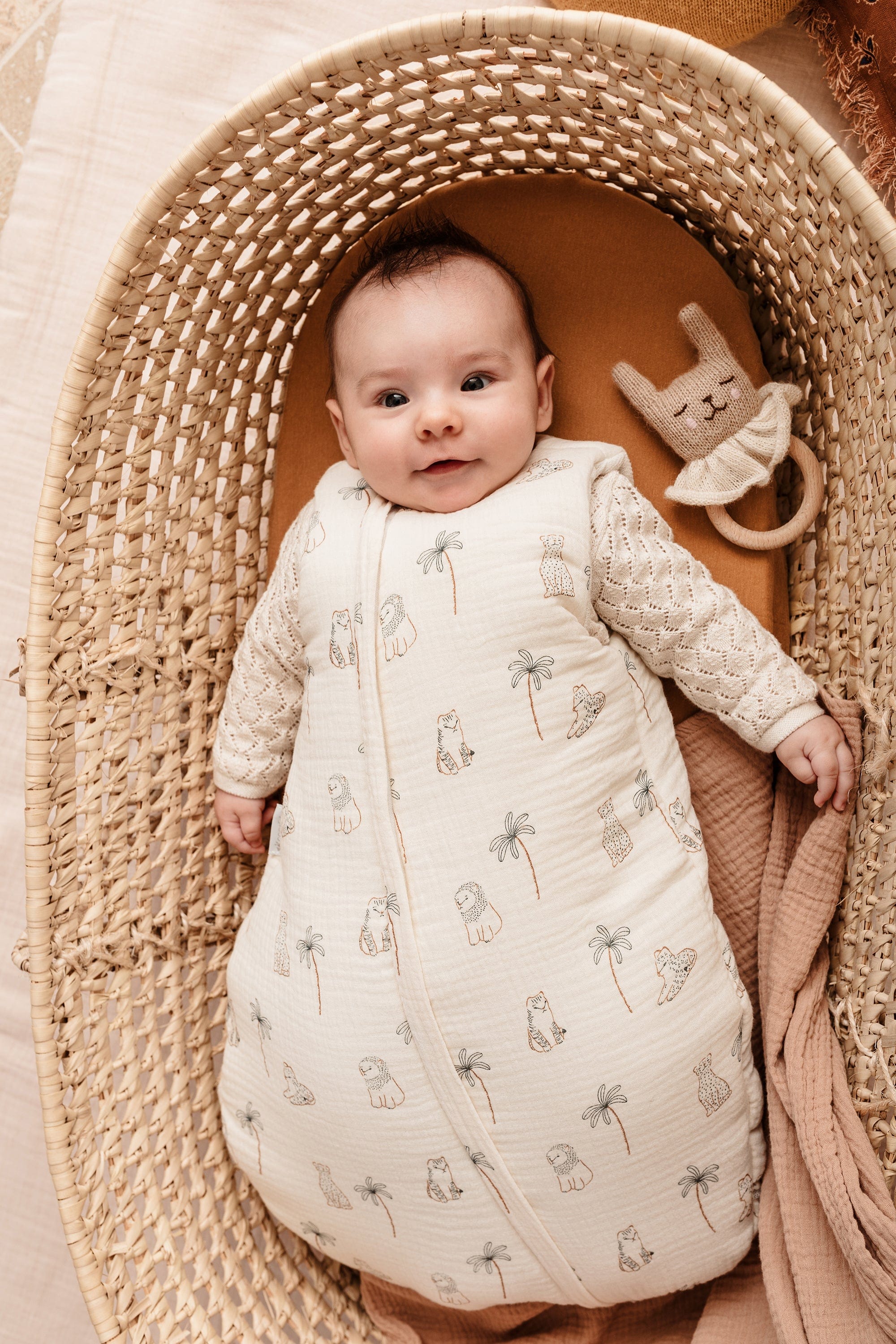 Sac de dormit mini 0-3 luni Leo și Maya 55cm Candide