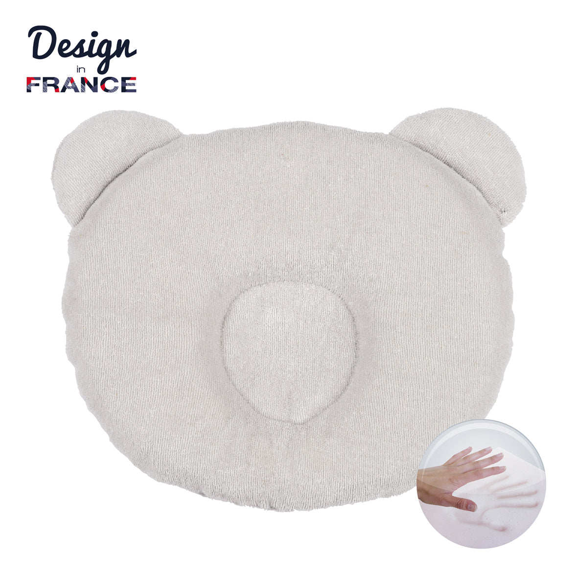 Детска Възглавница P'Tit Panda За Добре Закръглена Глава Сива Candide --- BebeMama