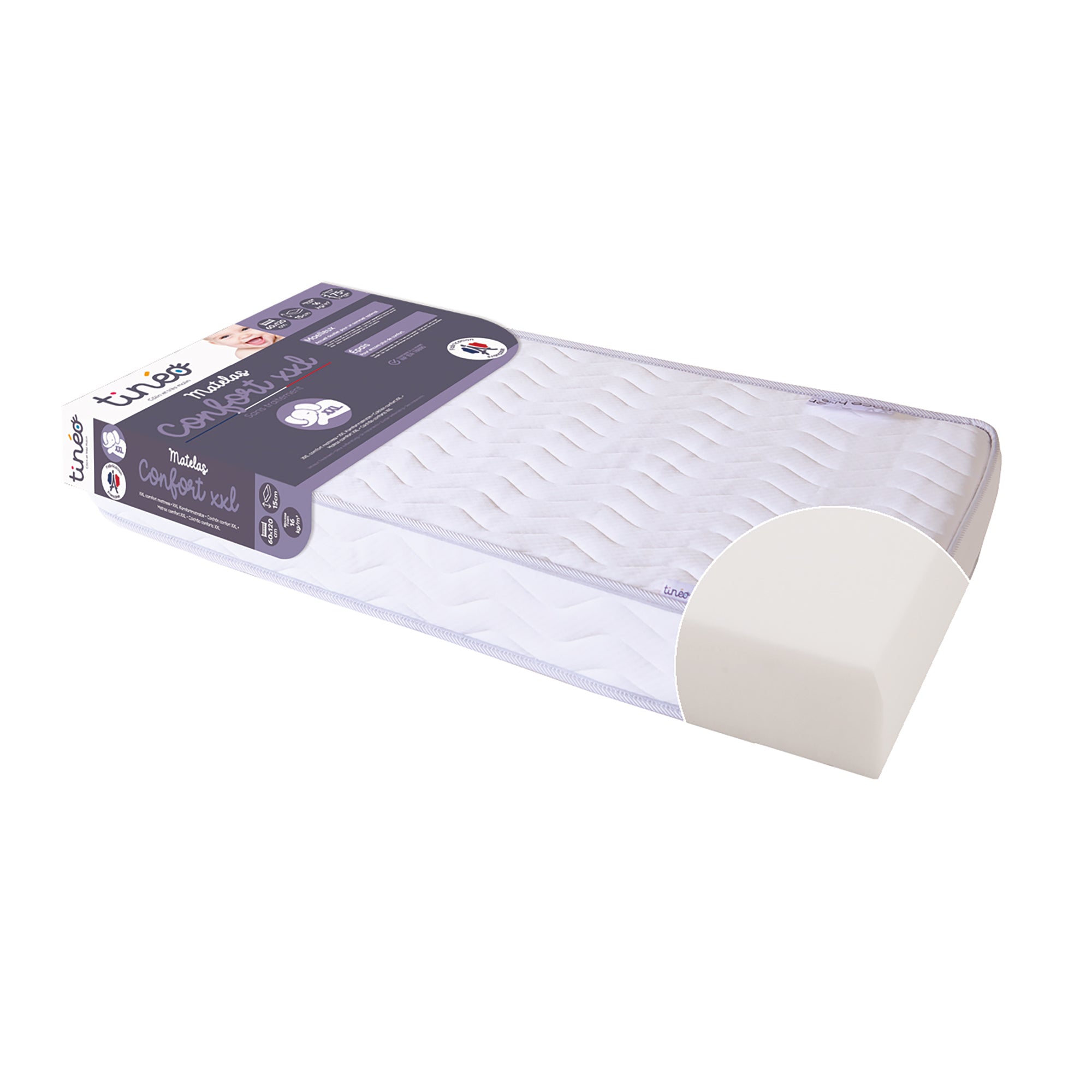Saltea pentru bebeluși Comfort XXL 60X120X15cm Tineo