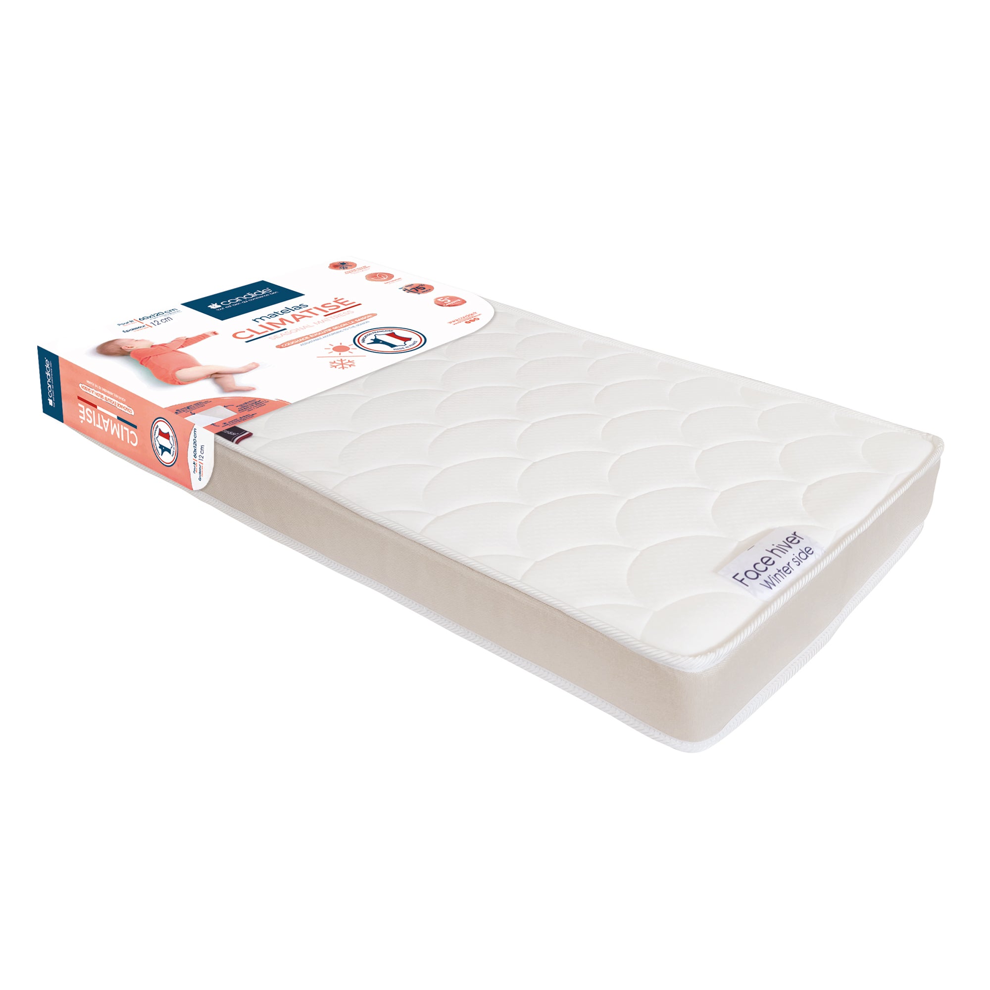 Saltea respirabilă multi-sezon pentru pat 60X120cm (grosime 11cm) Candide