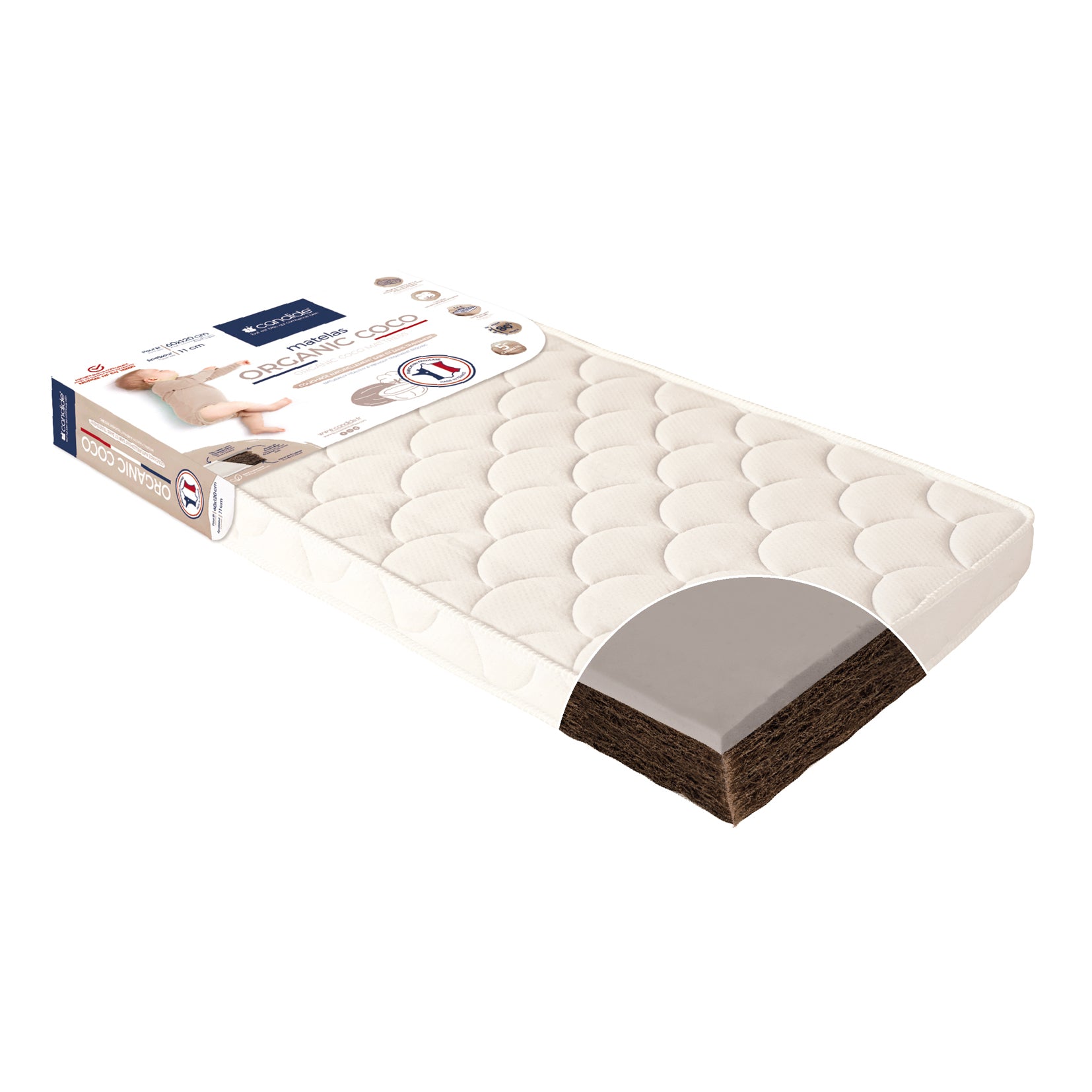 Saltea Organic Coco Comfort+ pentru pat 60X120Cm (grosime 11Cm) Candide