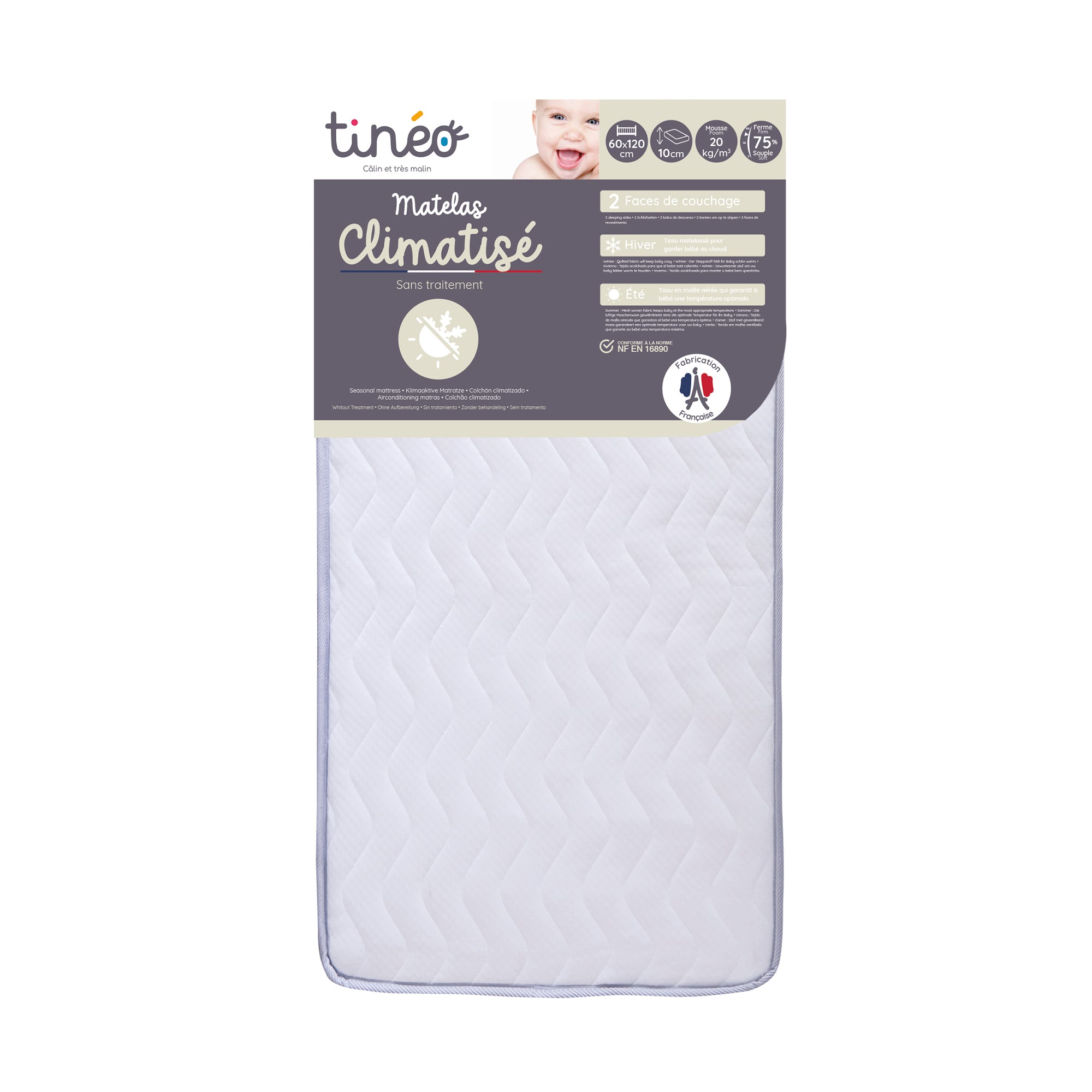 Saltea pentru bebeluși Tineo, multi-sezon, 60x120x10cm