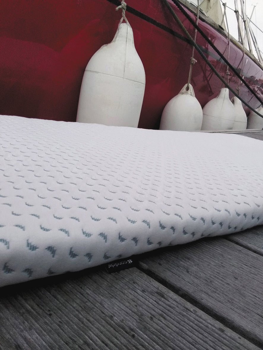 Saltea de călătorie prietenoasă cu oceanul, fabricată din plastic reciclat colectat din ocean, 60x120cm (grosime 4cm), Candide