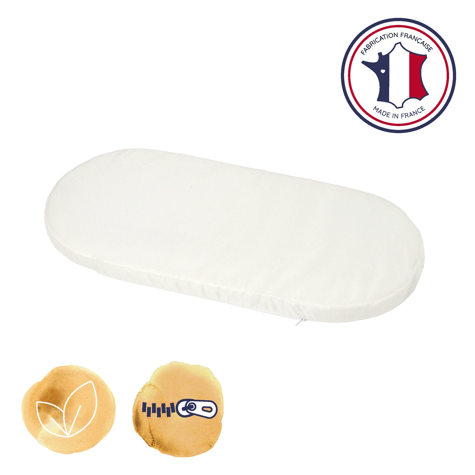 Saltea pentru cărucior sau pătuț pentru nou-născuți 73x32cm (grosime 4cm) Candide