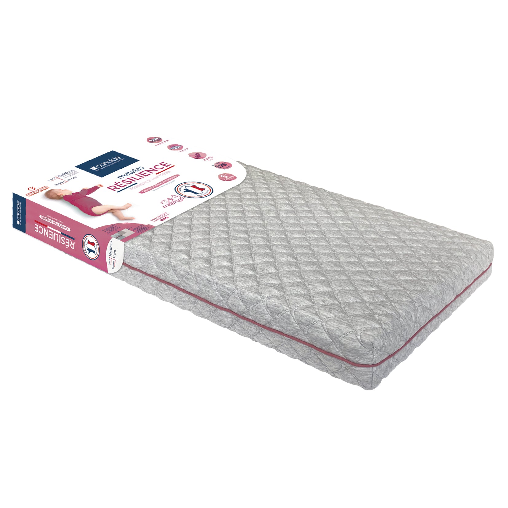 Saltea ergonomică și durabilă pentru bebeluși 70x140cm (grosime 11cm) Candide