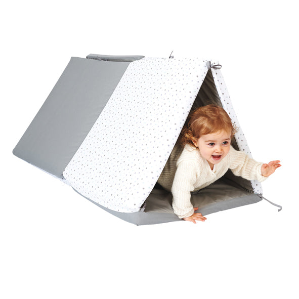 Saltea detașabilă Smart Mat 5 în 1, tunel Barbaron și casă, gri/alb, Candide