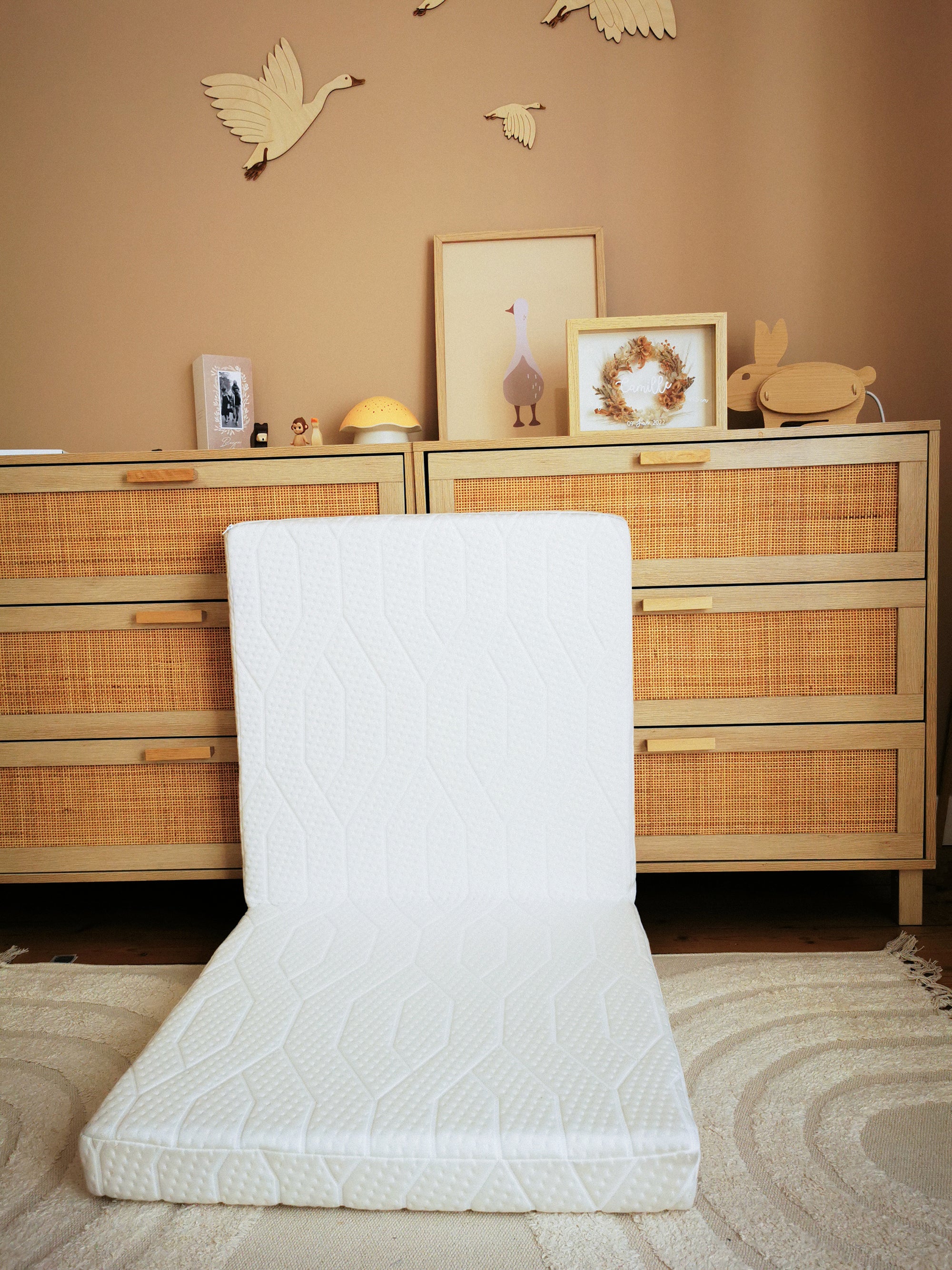 Saltea pliabilă pentru bebeluși Zen din 2 părți cu husă din bambus 60x120cm (grosime 7cm) Candide