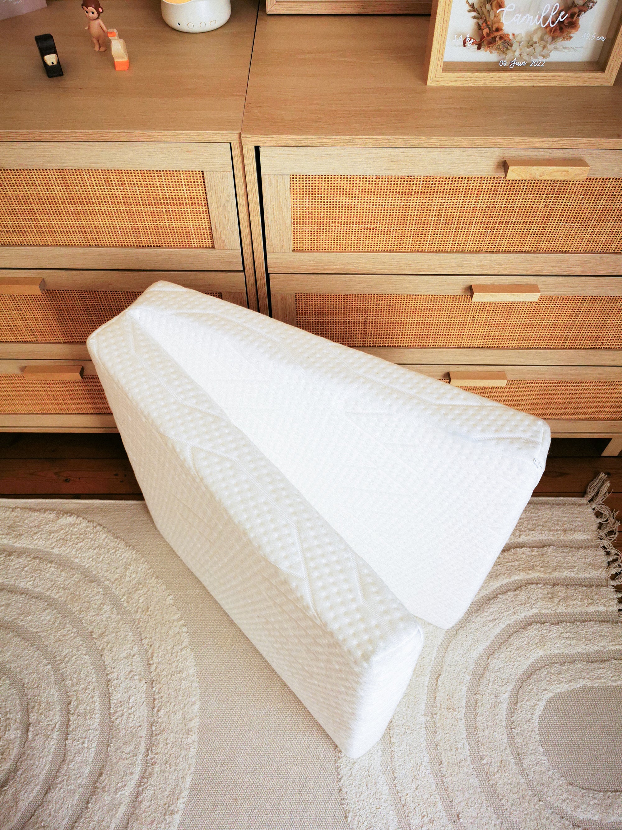 Saltea pliabilă pentru bebeluși Zen din 2 părți cu husă din bambus 60x120cm (grosime 7cm) Candide