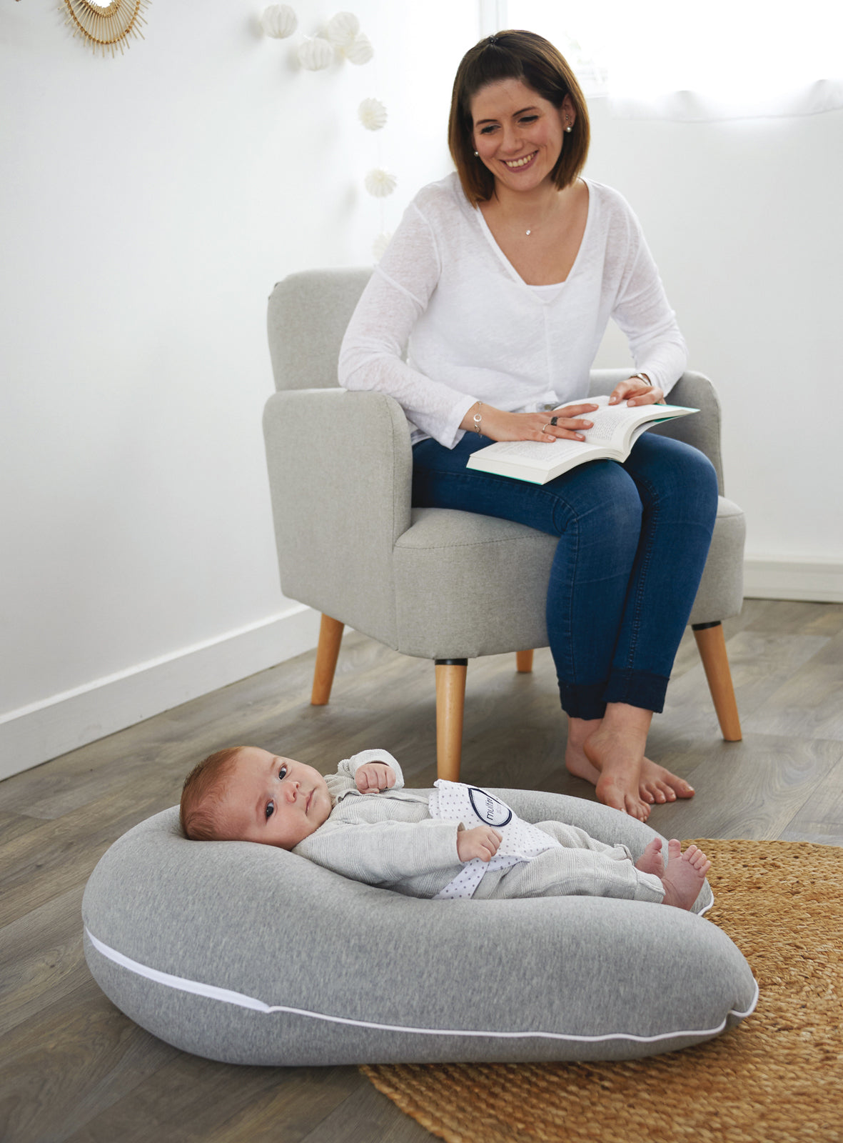 Pernă Multirelax pentru maternitate și alăptare 3 în 1 Gri Candide