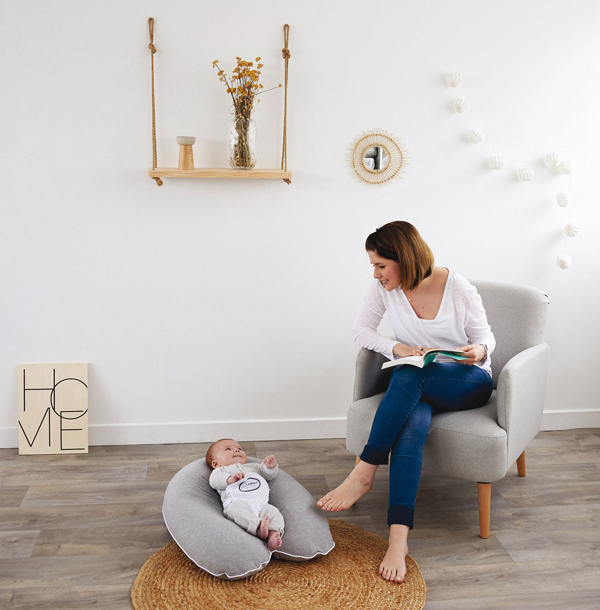 Pernă Multirelax pentru maternitate și alăptare 3 în 1 Gri Candide