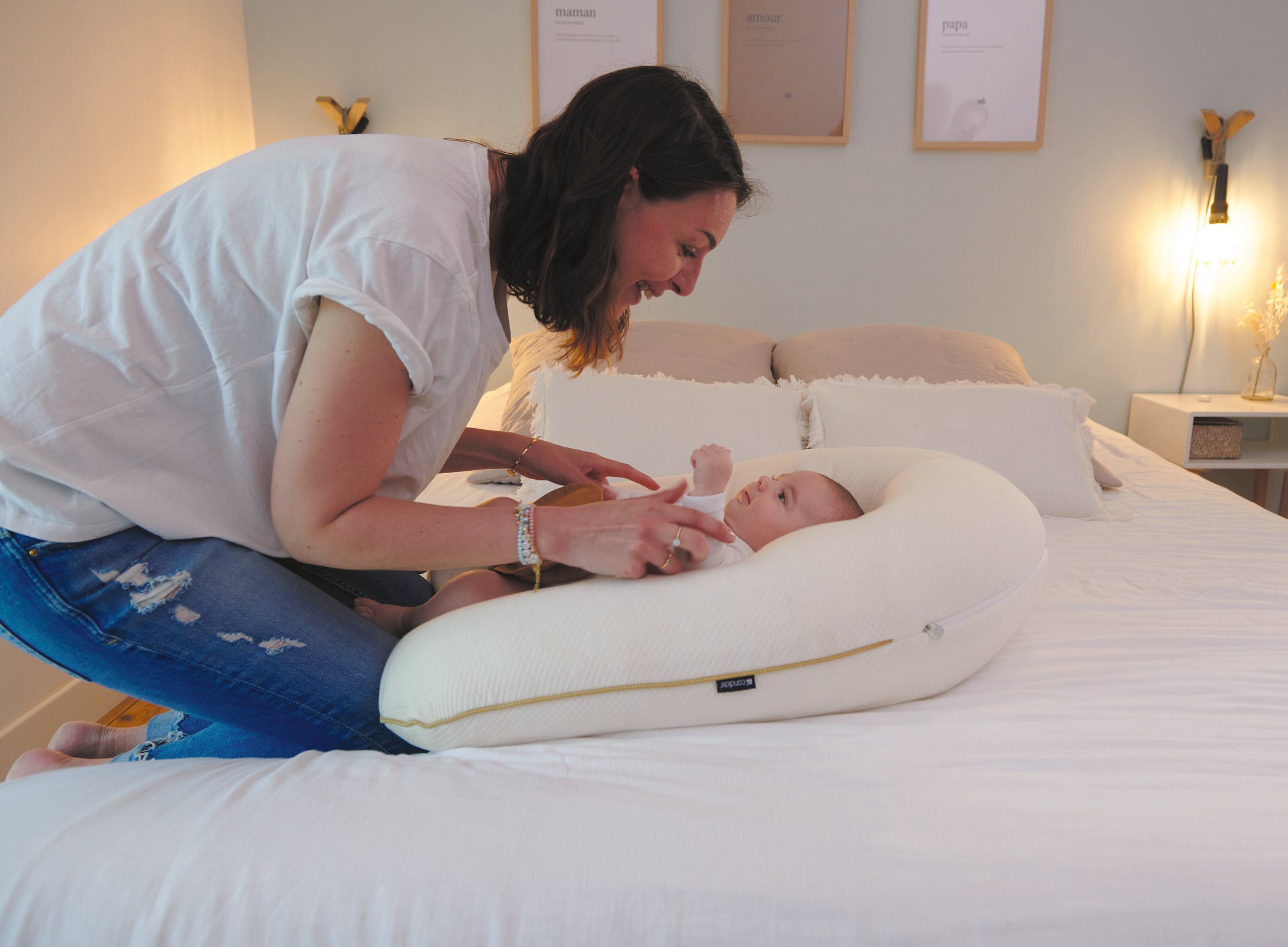 Pernă de maternitate și alăptare Multirelax organică 3 în 1 Candide