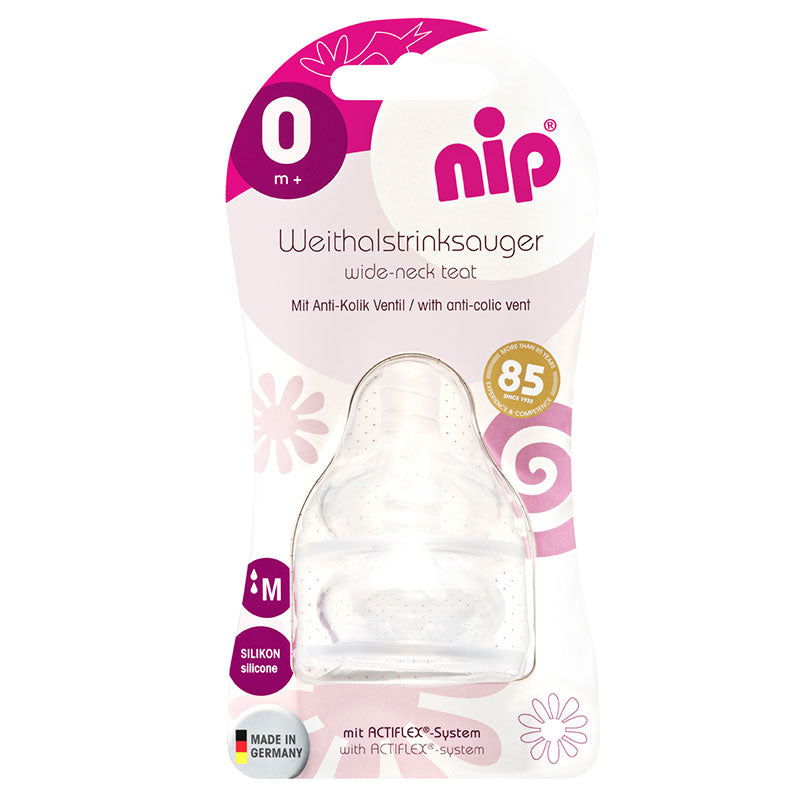 33031 Биберон С Широко Гърло Силикон 0M+Flow М --- BebeMama