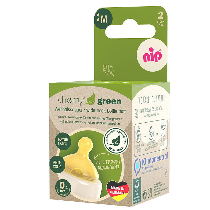 33043 Биберон Cherry Green Каучук 0M + Flow М --- BebeMama