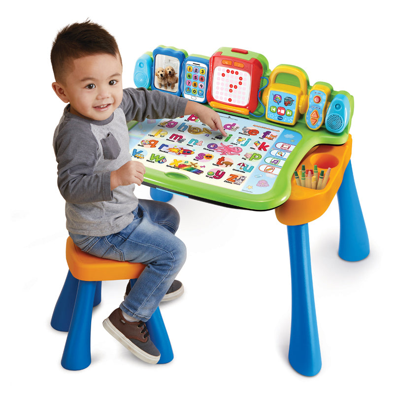 Vtech kék-zöld babaszoba-asztalka