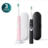 Philips Sonicare К-Кт 2 Ел. Четки 4300 Protectiveclean Hx6800/35 Brushsync - Роз+Чер --- BebeMama