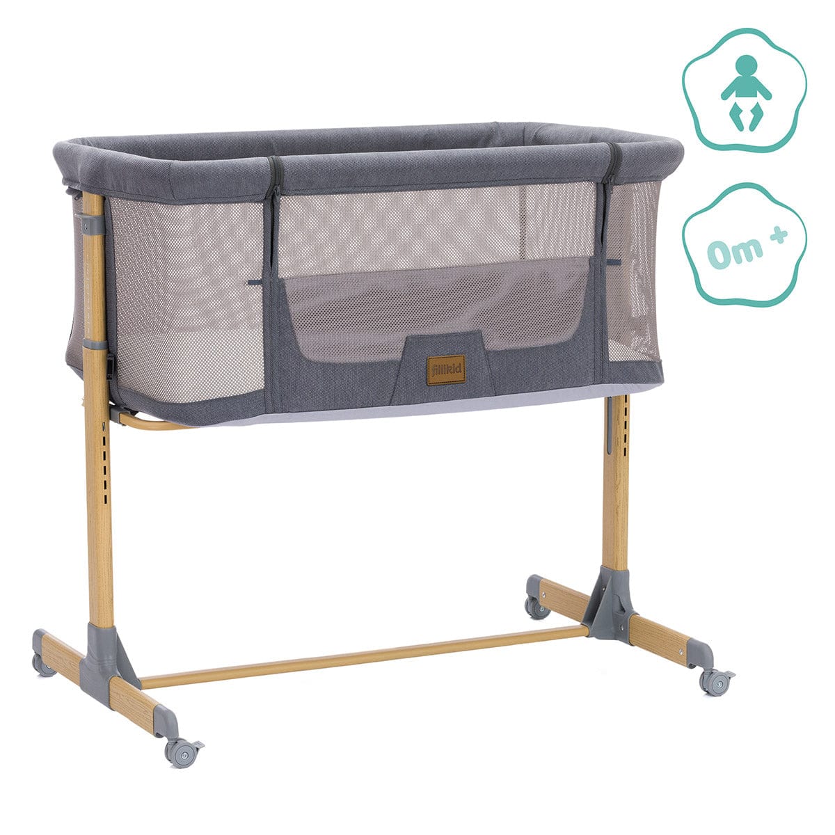 Pătuț de dormit împreună cu Fillikid Air - Gri