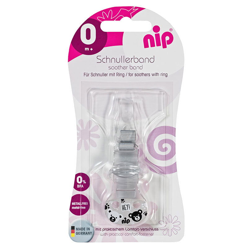 37000 Държач За Залъгалка С Щипка Сив --- BebeMama