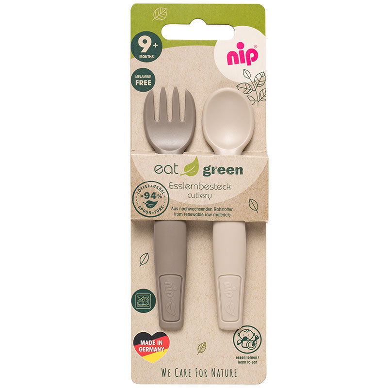 37102 Прибори За Хранене Eat Green 9М Сив --- BebeMama