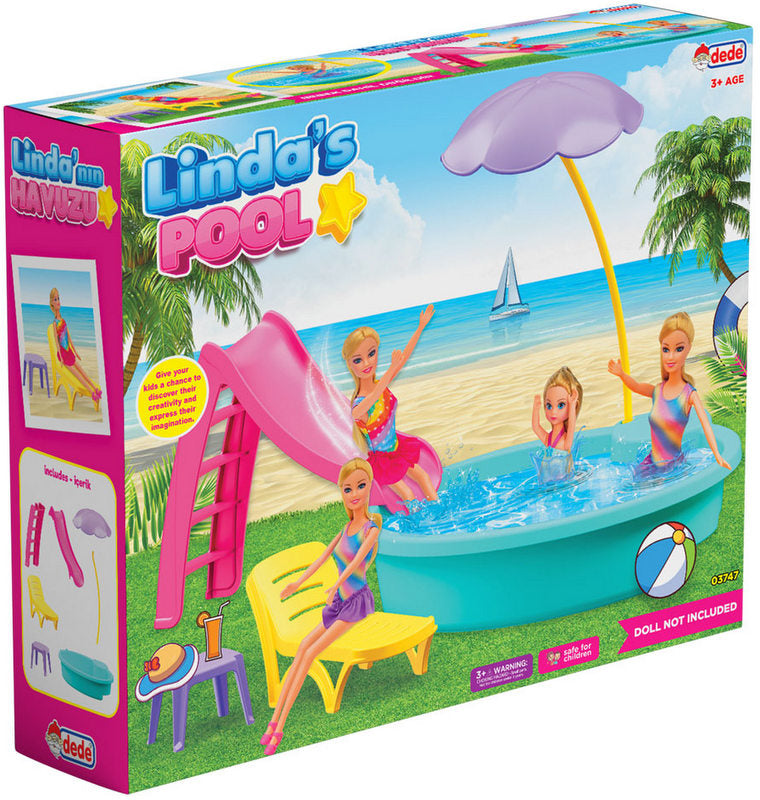 Басейн С Пързалка И Аксесоари На Линда 32Х27Х10 За Размер Кукли Тип Барби