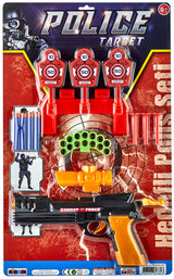 Set de poliție cu ținte care cad și gloanțe moi 34x55x4