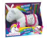 Prima mea pagină de colorat cu unicorn cu markere