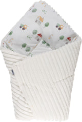 Bubaba 2 în 1 - Pătură și Sac Alb cu Camioane