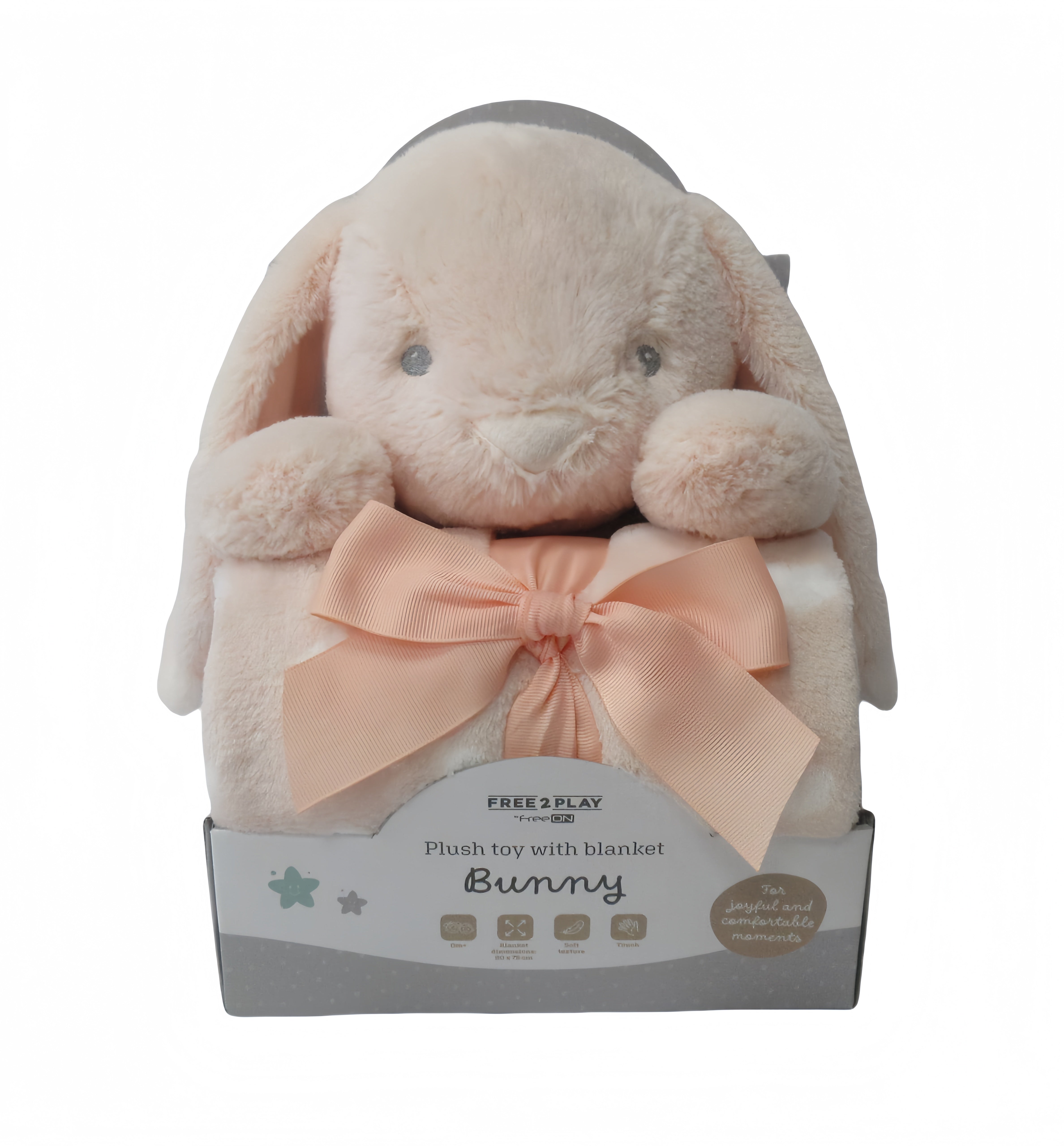 Free2play Одеало 90х75см + Играчка Зайче Оранжево Freeon