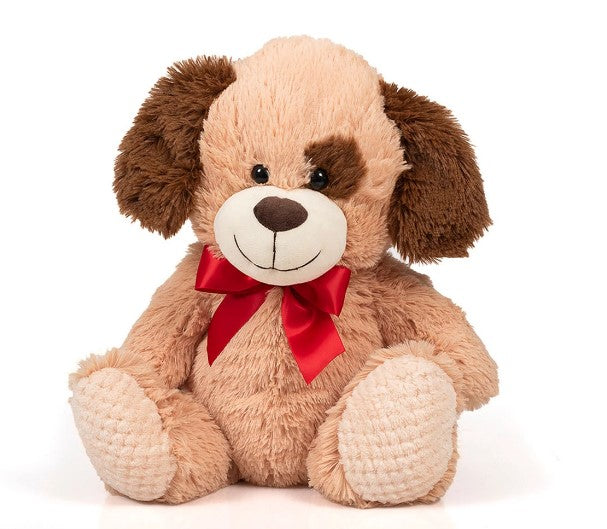 Câine de pluș cu panglică 38 cm