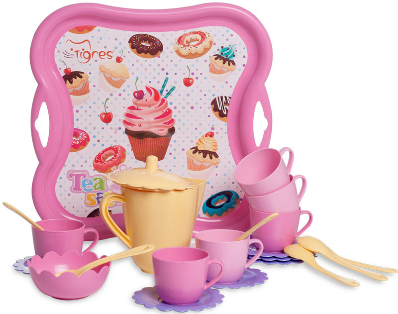 Set de ceai cu tavă cu imprimeu IML 30X30X10