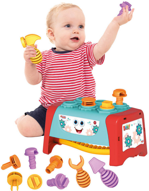 Sortator Primul Meu Atelier pentru Bebeluși cu Scule și Șuruburi 24X15X15