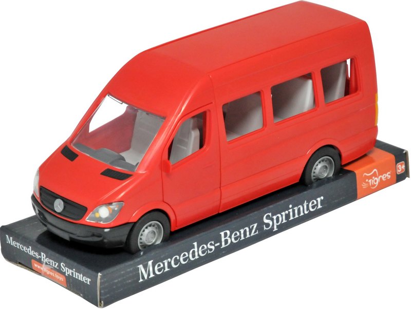 Мерцедес Микробус Спринтер Пътнически Червен Отварящи Врати 28Х12Х10 И Подвижен Волан