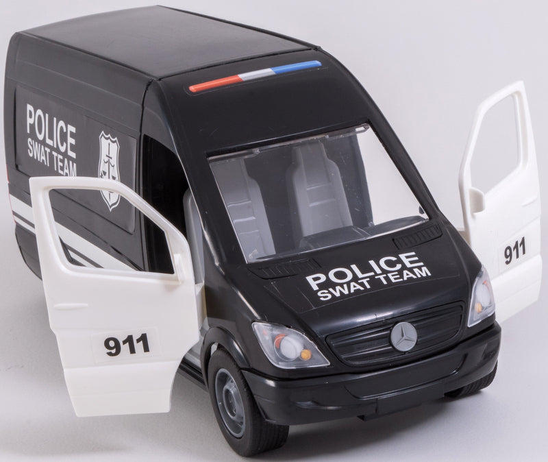 Мерцедес Микробус Спринтер Полицейски Черен С Отварящи Врати И Подвижен Волан 28Х12Х10