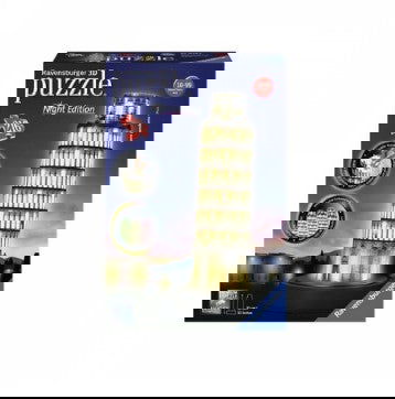 3D Пъзел Ravensburger 216 Ел. - Наклонената Кула В Пиза През Нощта --- BebeMama