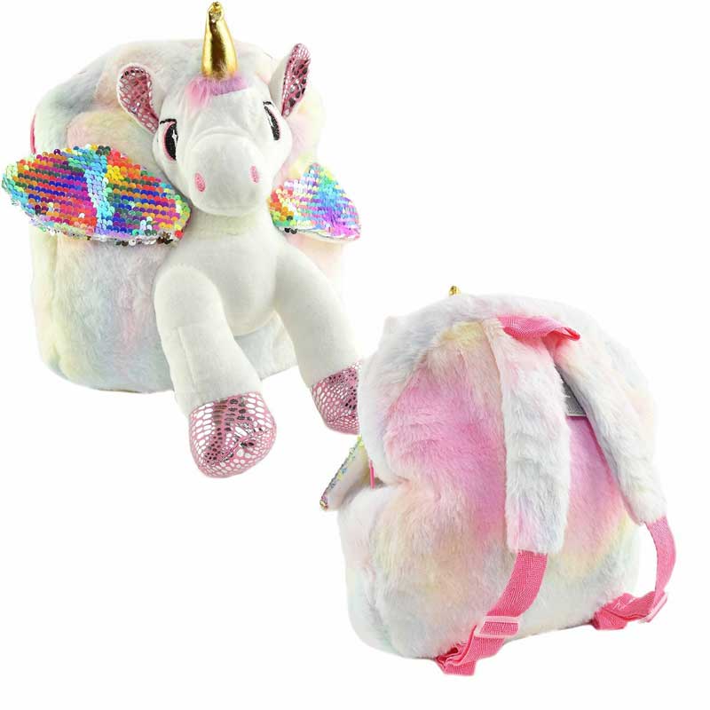Rucsac 3D pentru copii, fete, „Unicorn alb”, 30 cm