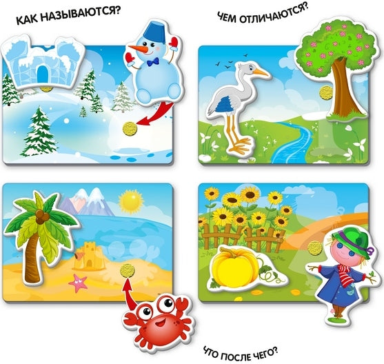 Настолна Игра С Велкро Лепенки Сезоните В Годината Кой Съде Живее И Какво Яде 18,7X18,7X4