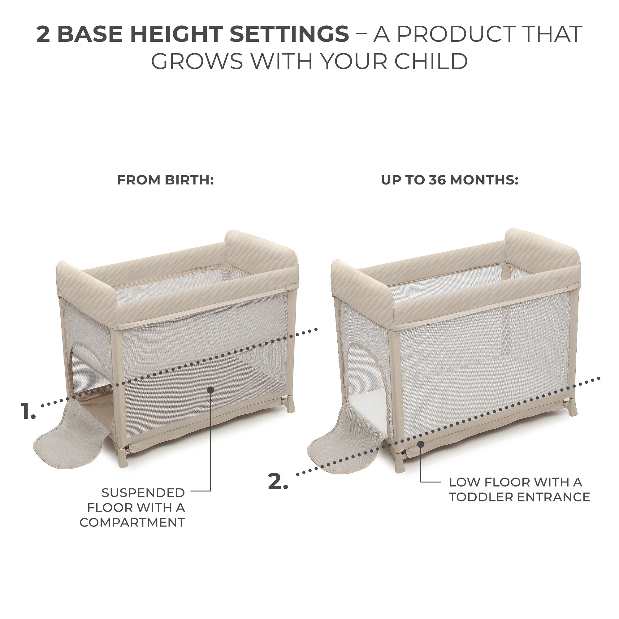 Kinderkraft Moon Dream Бебешка Кошара Beige