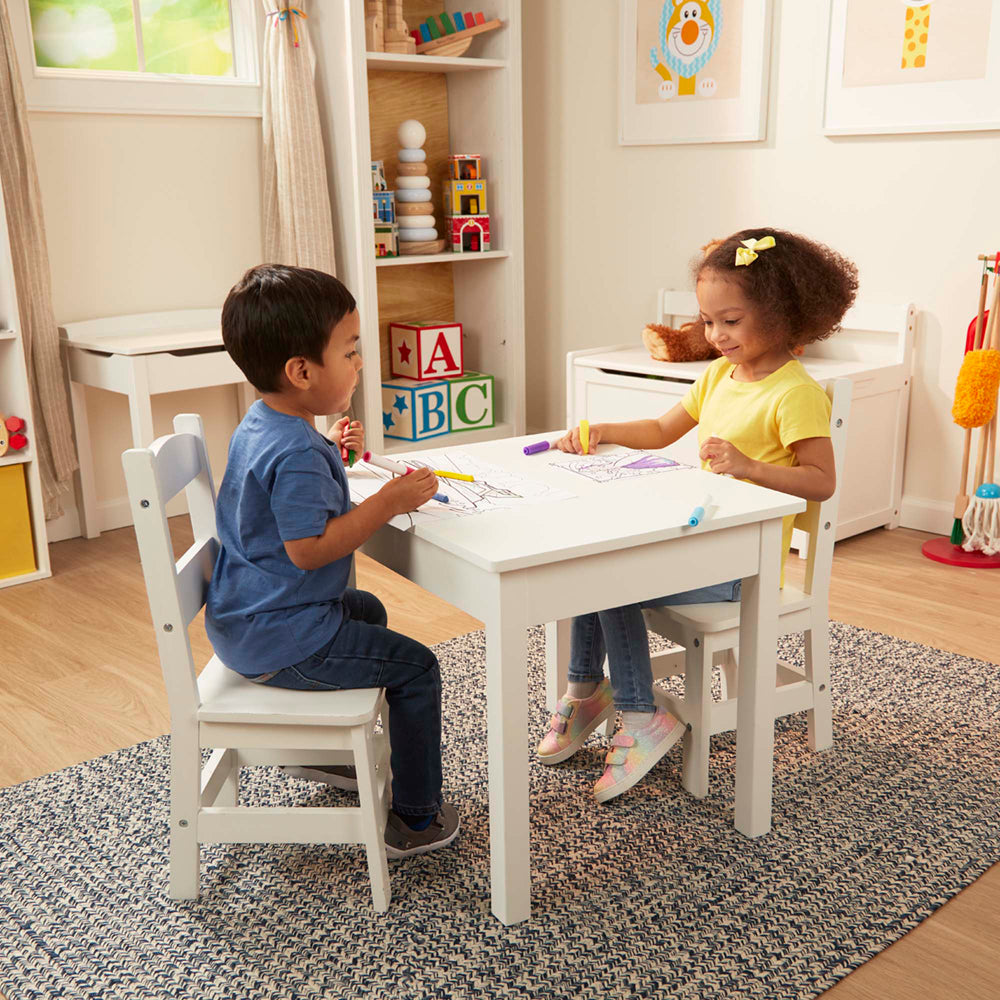 Маса С Два Стола Бяла Melissa&Doug