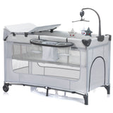 Fillikid Сгъваема Кошара За Сън И Игра На Две НиваCapri - Light Grey