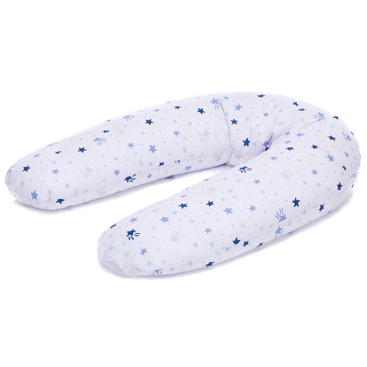 Pernă de sarcină și alăptare Fillikid cu husă de bumbac - 190 cm - Stele albastre