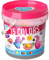 Plastilina K-T Animale drăguțe 330 gr 15 culori cu forme și instrucțiuni 13x14x13 într-o găleată de 100% pe bază de plante