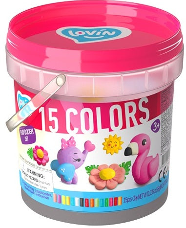 Plastilina K-T Animale drăguțe 330 gr 15 culori cu forme și instrucțiuni 13x14x13 într-o găleată de 100% pe bază de plante