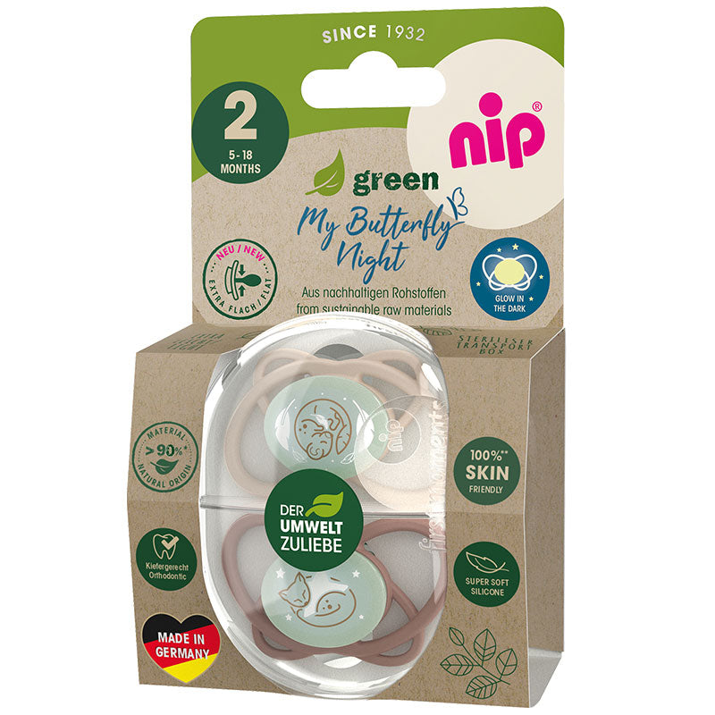 Залъгалка Green Силикон 5 18m. 2 Бр Бежов Nip