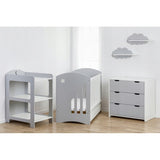 Детска Стая Moon Кошара, Скрин, Шкаф За Повиване + Матрак Сив Baby