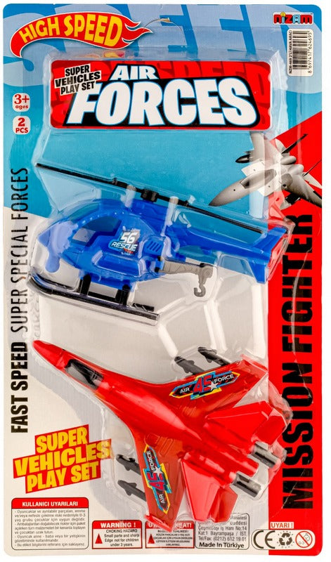 Avion de vânătoare și elicopter pe carton 32X18X3