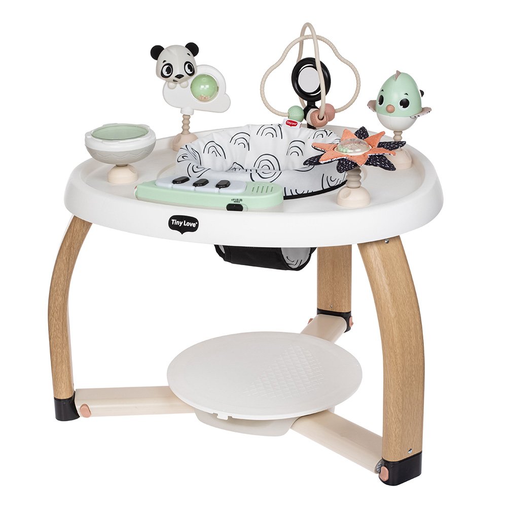 Centru de joacă staționar 5 în 1 Here I Grow, decor alb-negru, Tiny Love, 6M+