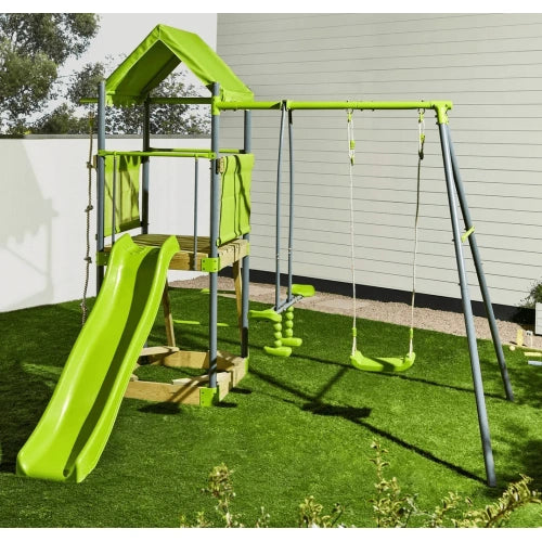 Green For Swing Set Комплект С Люлки И Пързалка За Игра Sonne