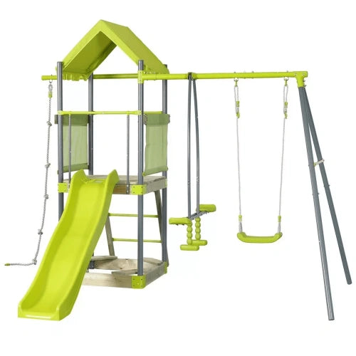 Green For Swing Set Комплект С Люлки И Пързалка За Игра Sonne