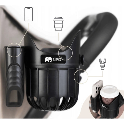 Държач За Чаша, Бутилка И Телефон За Количка 2 В 1 Sipo