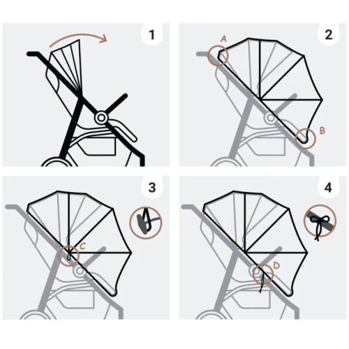 2 В 1 Мрежа Против Комари И Сенник За Колички, Черен Sipo